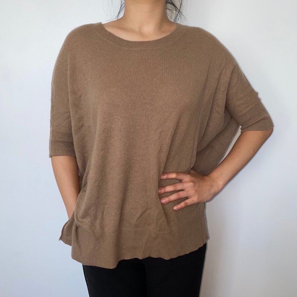 BCBG Maxazria 100% Cashmere Beige Brown Sweater